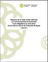 Couverture du rapport - 2011 Réponse de la TRNEE à ses obligations en vertu de la Loi de mise en œuvre du Protocole de Kyoto