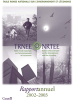Couverture du rapport - Rapport annuel de la TRNEE - 2002-2003